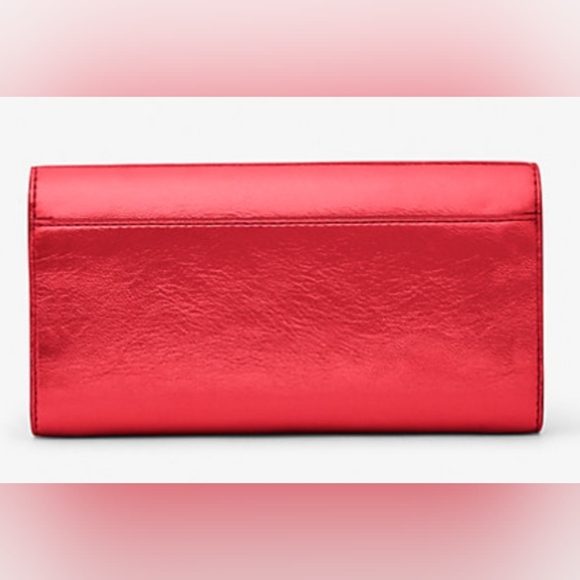 Jet Set Travel Large Patent Envelope WalletColor: CRIMSON red - Picture 2 of 3